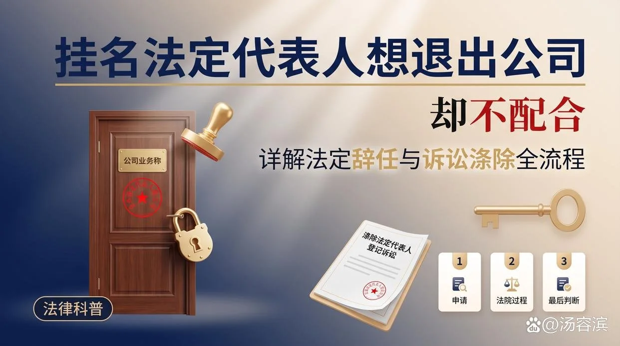 挂名法定代表人想退出公司却不配合?详解法定辞任与诉讼涤除全流程