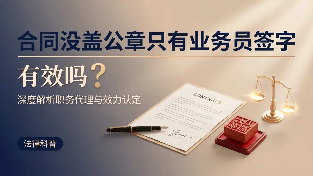 合同没盖公章只有业务员签字有效吗?深度解析职务代理与效力认定