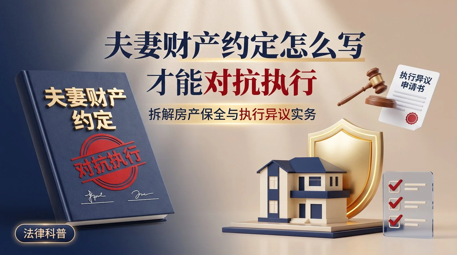 夫妻财产约定怎么写才能对抗执行?拆解房产保全与执行异议实务