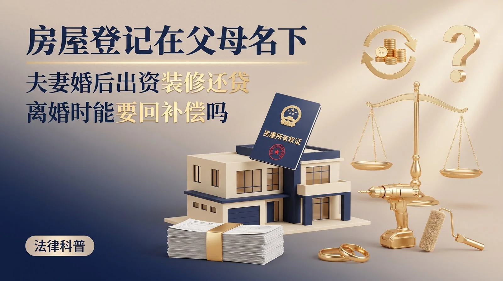 房子写父母名下,夫妻出资装修还贷离婚能分吗?