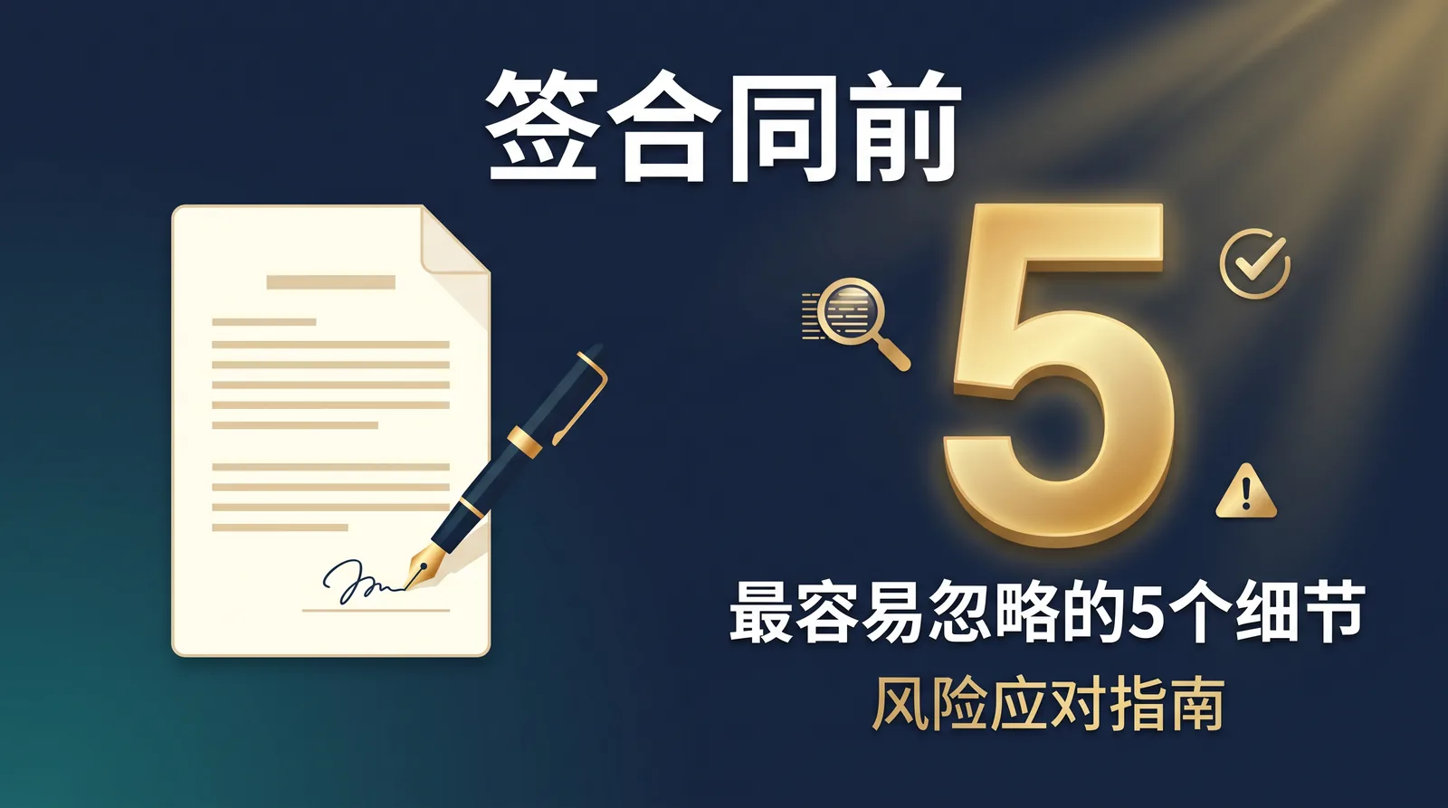 签合同前，普通人最容易忽略的5个细节【民法典合同风险规避指南】