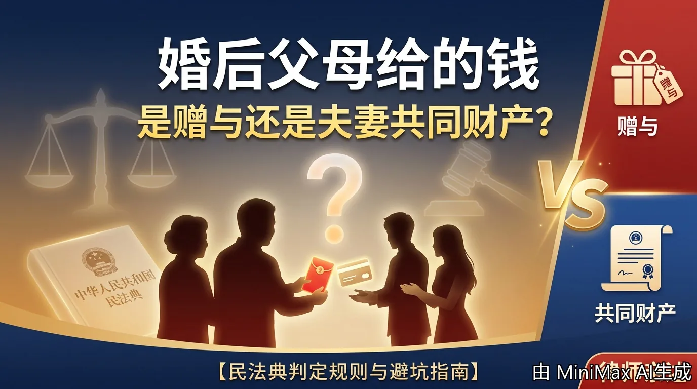 婚后父母给的钱,是赠与还是夫妻共同财产?【民法典判定规则与避坑指南】