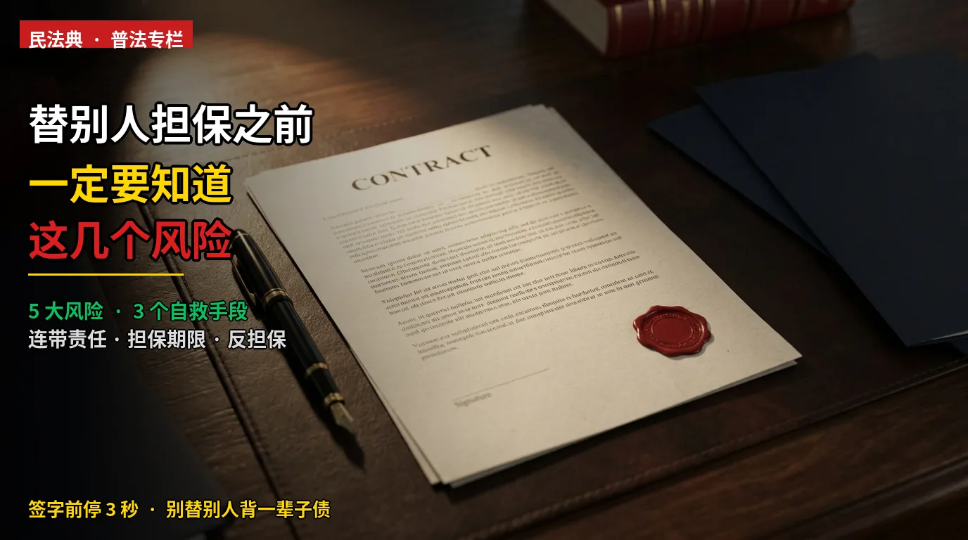 替别人担保之前,一定要知道这几个风险【民法典担保新规与避坑指南】