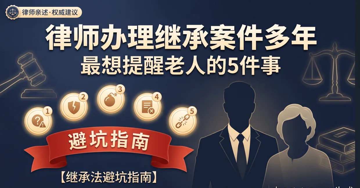 律师办理继承案件多年,最想提醒老人的5件事【继承法避坑指南】