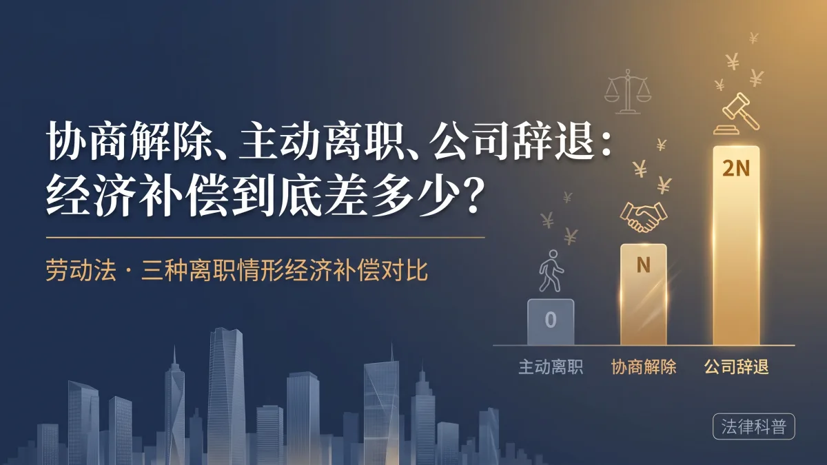 协商解除、主动离职、公司辞退:经济补偿到底差多少?